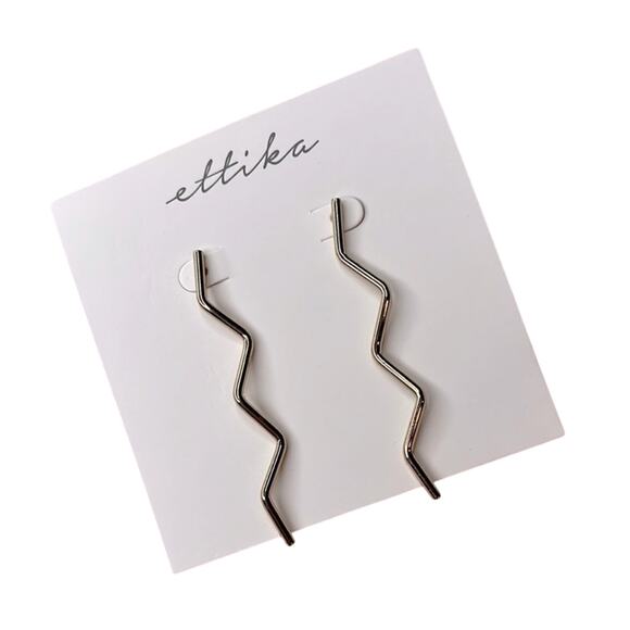 Ettika lightning squiggle gold tone 18 Jt Gold plated lead & nickel free - Picture 2 of 5